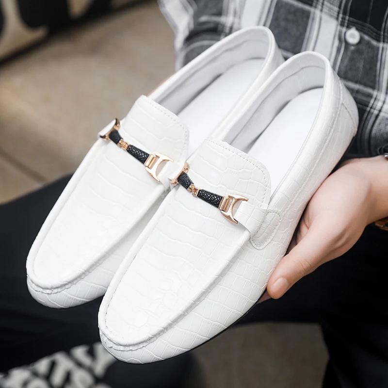 Genuine Leather Luxury Brand Men Loafers Men Casual Shoes Italian Moccasins Breathable Slip on Men Driving Shoes Chaussure Homme