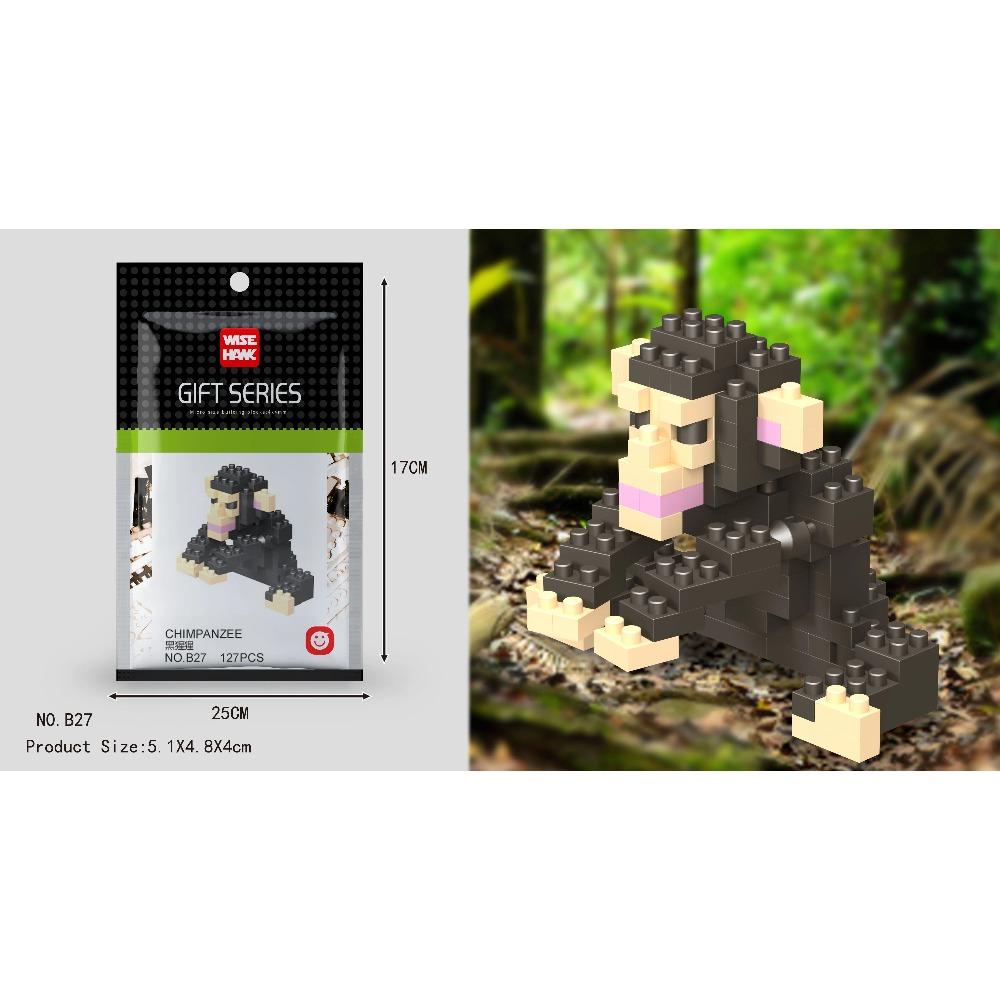 Mini Building Blocks 3D Animal Diamond Model Micro Bricks Dog Cat Bird Moose Wolf Panda Macaw Toys For Children Birthday Gifts