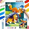 Digital Oil Painting Art Painting Kit Fox and Hound Animal Manual Diy Painting for Home Decorations