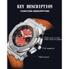 SANDA New Luminous Men's Quartz Watch Nails, Wodoodporne trendy Męskie zegarki kwarcowe