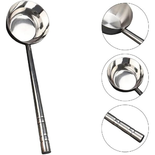 Hemoton Stainless Steel Water Ladle Household Soup Spoon with Capacity for Kitchen Hotel Restaurant Canteen Use Stylish Design for Modern Decor