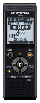 OM BLK Language PCM Memory Compatible Black SYSTEM/Olympus WS-883 Learning/Lecture Recording/Meeting Recording/Minutes/Linear Recording/External