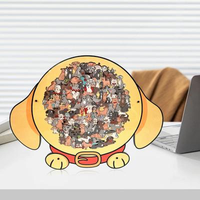 135 szt./zestaw Drewniane puzzle w kształcie psa Trening logiczny Drewniana gra logiczna ze zwierzętami Edukacyjna trudna układanka Zabawka Prezent dla miłośników psów