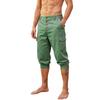 Men’s Casual Loose Fit Capri Pants Button Fly Cropped Trousers with Pockets Lightweight Breathable Design for Everyday Wear