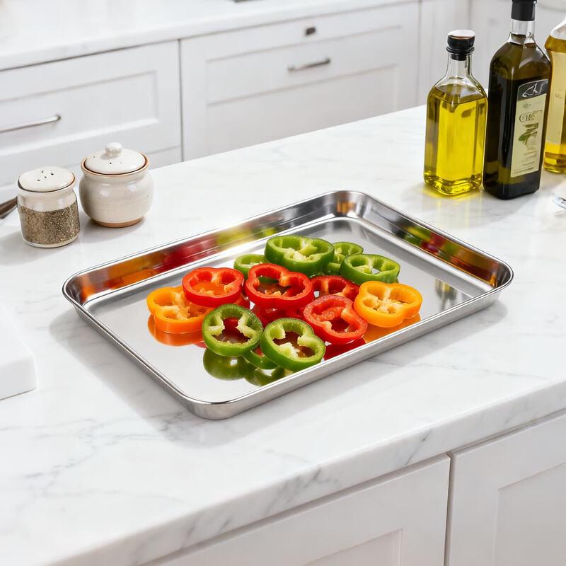 Zhi Shi 304 Stainless Steel Rectangular Multi-Purpose Food Tray