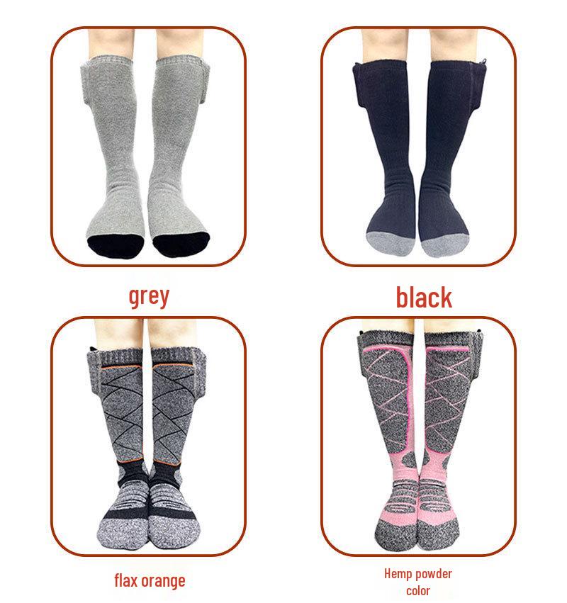 USB Rechargeable Heated Socks for Winter - Unisex Electric Warmth for Outdoor Skiing