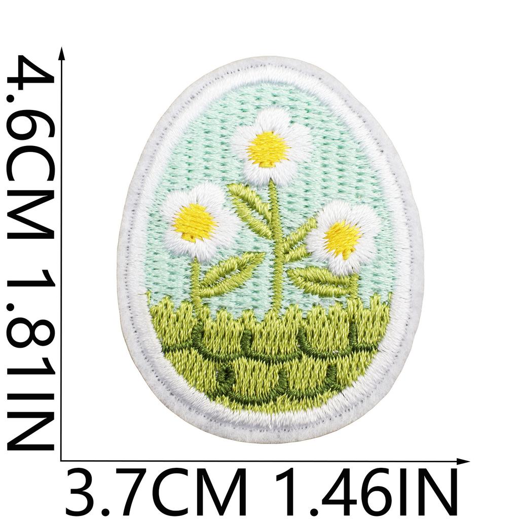 Holiday Dress Embroidery Cloth Sticker Easter Bunny Patch Sticker Cartoon Egg Computer Embroidery Label Carrot Chapter Boy