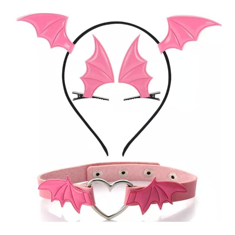 Mädchen Haarspangen Gothic Halloween Cosplay Teufelsflügel Haarnadel Stirnband Punk Haarschmuck Einzigartiger Schwarzer Kopfschmuck