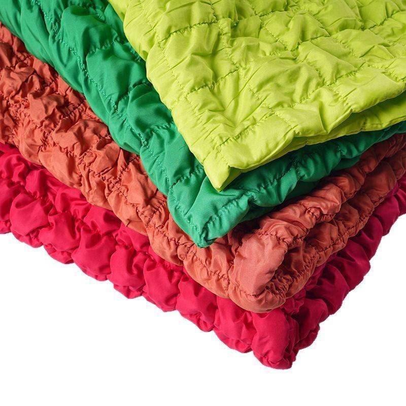 Elastic Checkered Quilted Embroidered Fabric Spring Yarn-spun Cloud Bag Cotton Fabric DIY Pet Clothing, Hand Warmer Treasure Bag