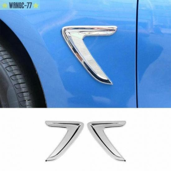 Fits For BMW 3-Series F30 2013- ABS Chrome Front Side Vent Fender Cover Trim