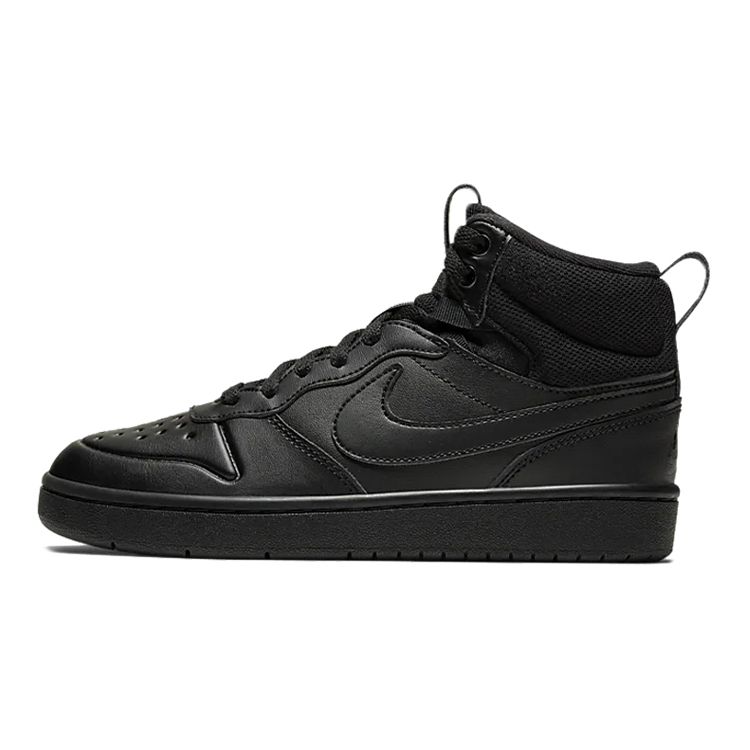 Nike Court Borough Mid 2 Comfortable High-Top Skate Shoes Kids Sneakers Black BQ5440-001