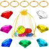 12 Pcs Gold Round Ring Set Acrylic Diamond Gemstone Jewelry Alloy Party Hunting Cake Ornament Blue Hedgehog Power (Classical 0.63 X 0.79 Inches)