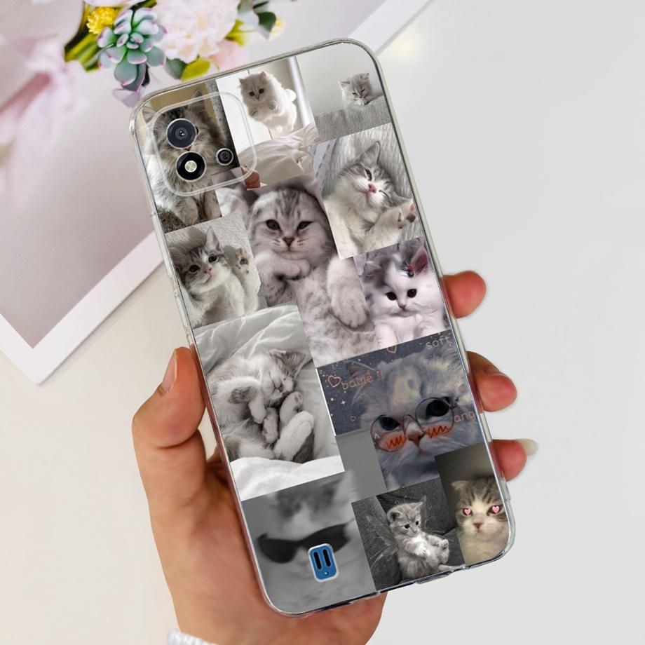 For Realme C11 2021 Clear Soft TPU Silicone Phone Back Cover For Realme RMX3231 C 11 RealmeC11 Funda Cool Dragon Cat Capa Bumper