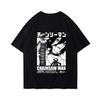 2025 Zimní a podzimní tričko Chainsaw Man Bombový démon Reze Merchandise Krátký rukáv Anime Japonský styl Černé tričko Oblečení
