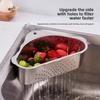 1PCS 304 Stainless Steel Triangular Sink Drain Basket Multifunctional Corner Shelf Kitchen Storage Rack Strainer Holder