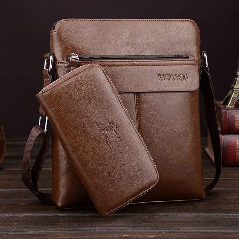 Men's Business PU Crossbody Shoulder Bag - Trendy and Fashionable
