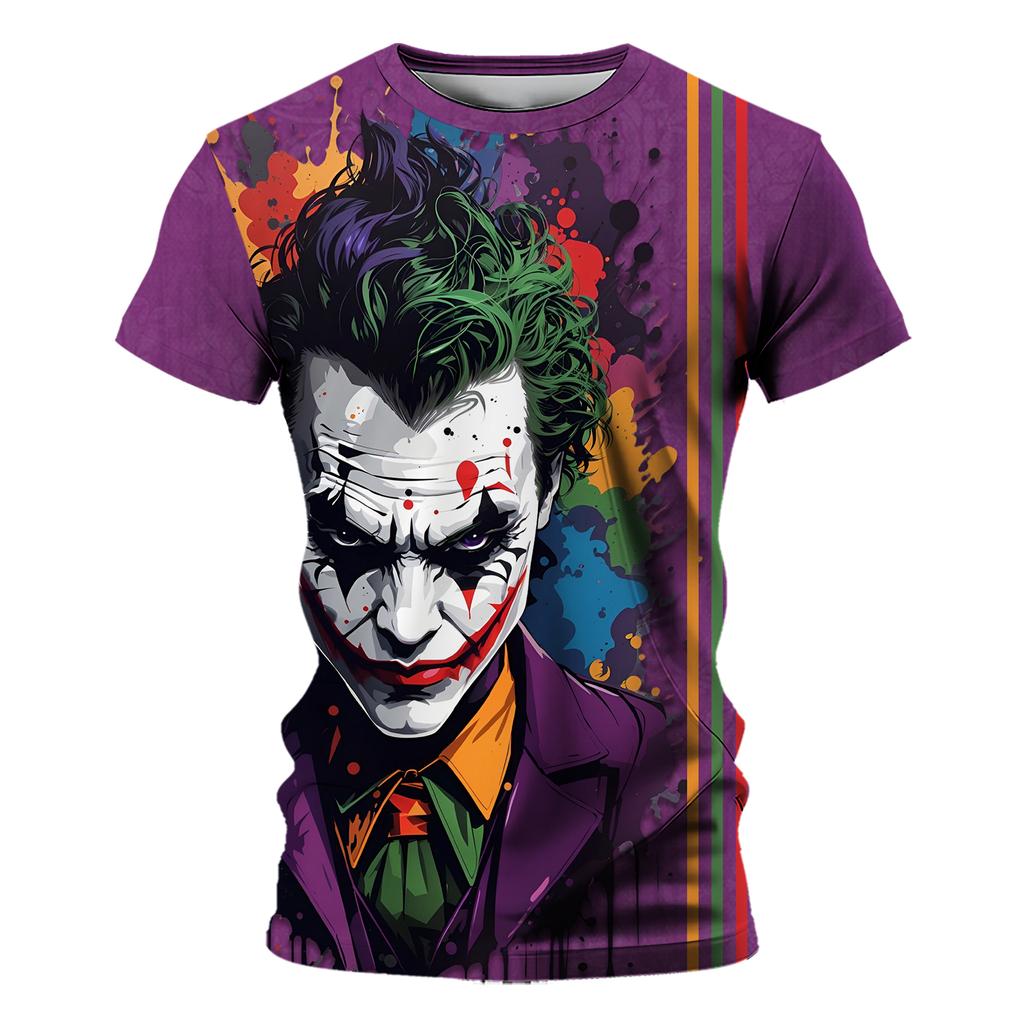 Dark T-shirts for Men Cool Trend Street Fashion Clown Man 3D Printing Demon Men's Summer T-shirts 2024 New Style Comfort Fugees