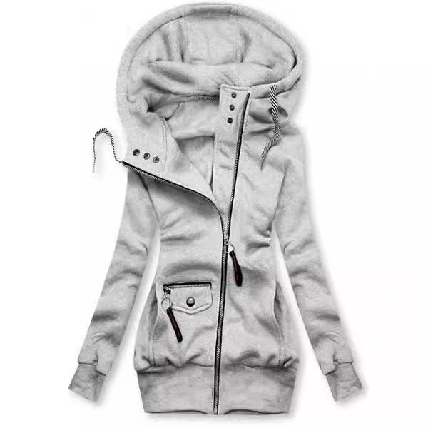 Women Oversize Hoodies Sweatshirts Pullovers Hoodie Female Patchwork Sweatshirt Autumn Warm Hoody Zipper UP Tops