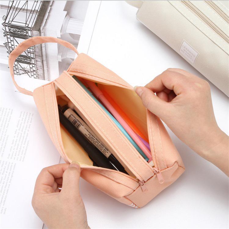Double-Layer Oxford Cloth Stationery Bag - Large Capacity Pencil Case for Students