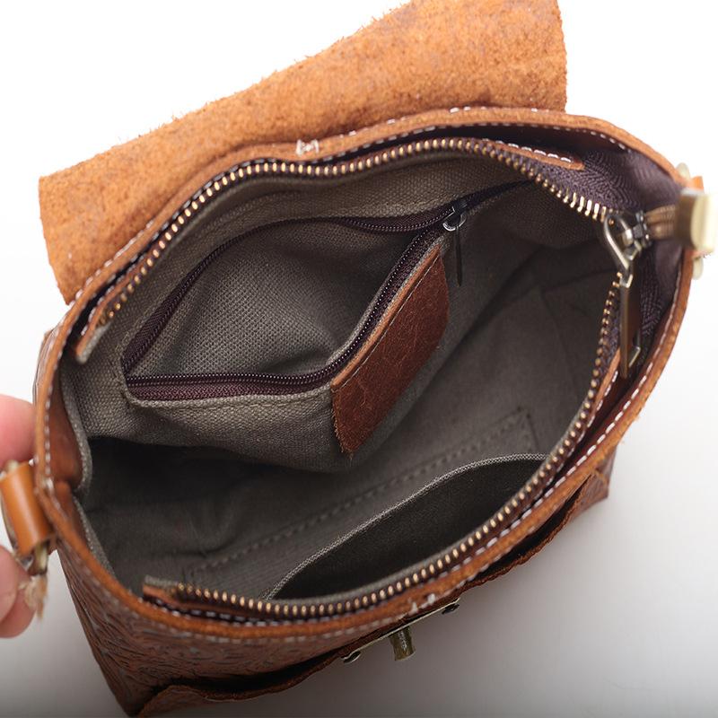 First Layer Cowhide Women'S Tide Bag Niche Fashion Retro Messenger Summer And Autumn Small Square Bag Genuine Leather Women'S Bag