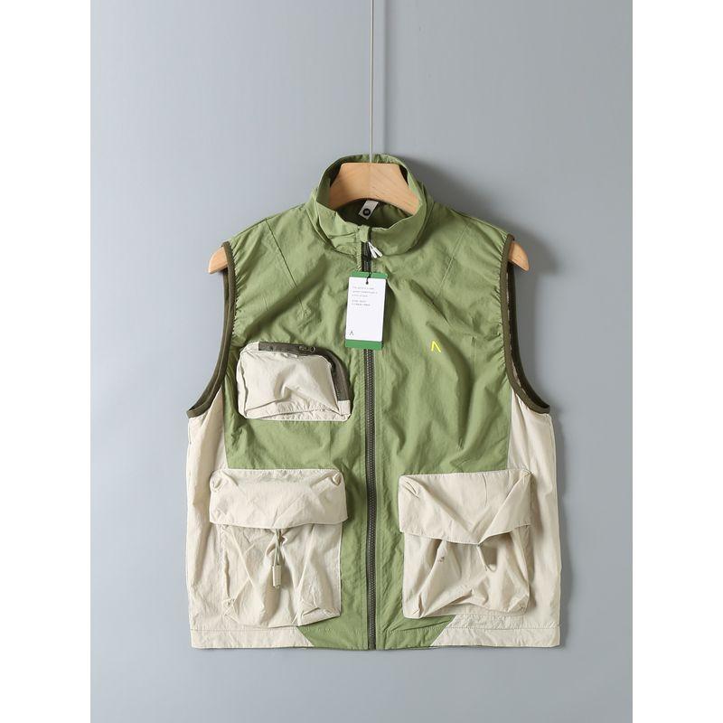 Original Japanese Export In-Stock Mountain-Style Vest for Men, Outdoor Hiking, Mountaineering, Camping, Functional Vest for Women, Couple's Jacket