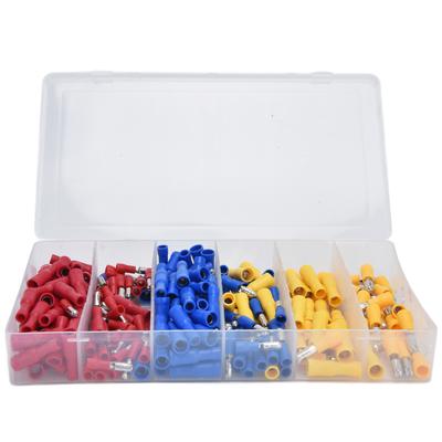 250pcs Electrical Connectors Cold Pressed Connector Terminals with Storage Box for Power