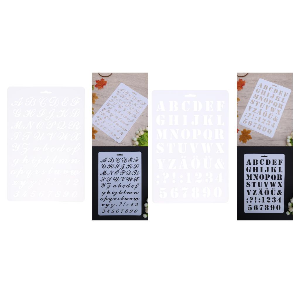 Plastic Lettering Stencil for DIY Scrapbooking Letter Alphabet Stencils Walls Painting Paper Craft Decor Number Word Template