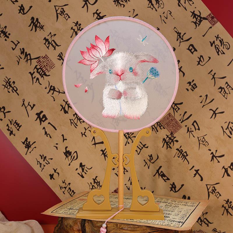 Chinese Ancient Style Fan Female Fan Embroidered Fan Embroidered Fan Suzhou Double Sided Embroidered Fan Commemorative Gift