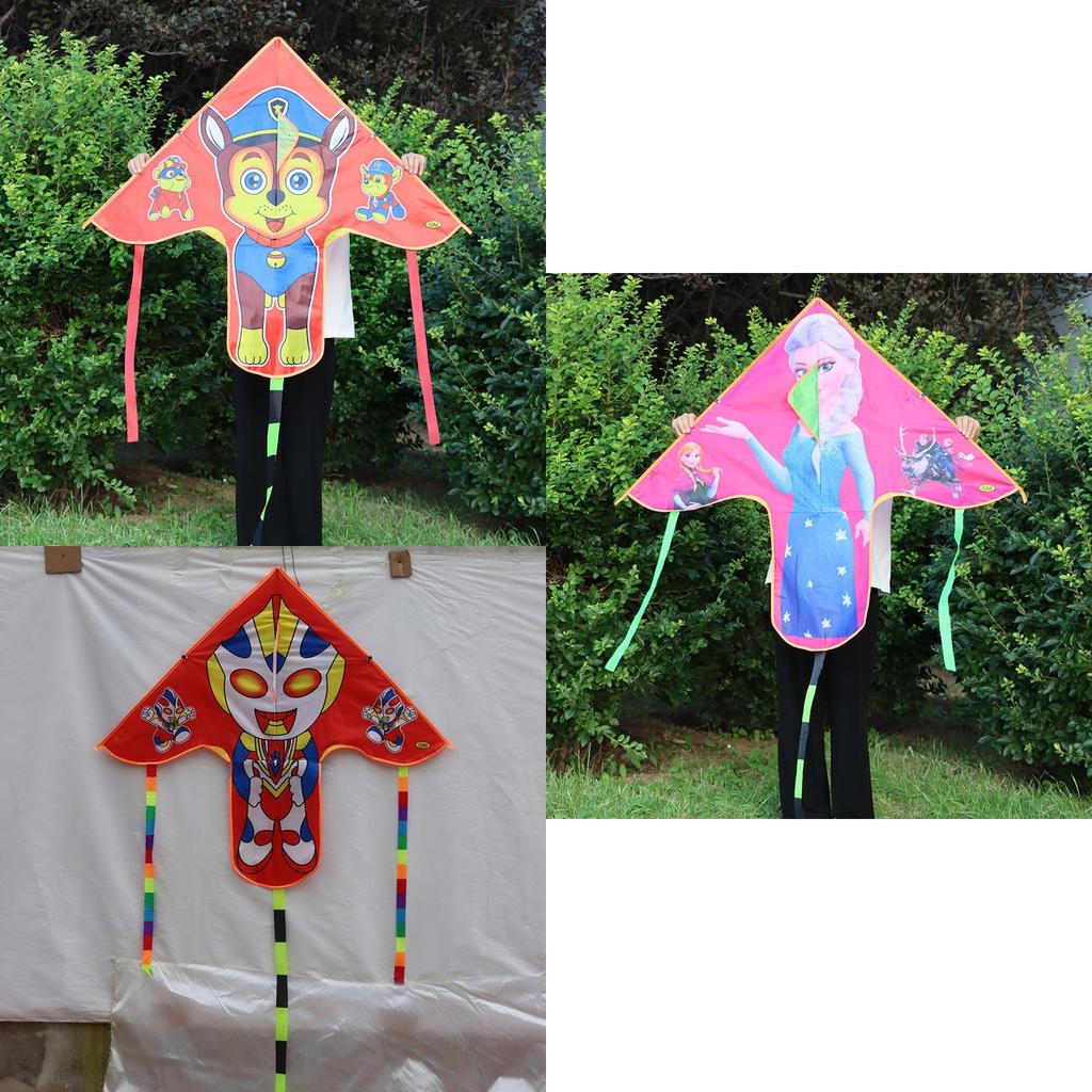 1.2 Meter Children's Curved Edge Kite With High Definition Printing Triangular Kite For Ground Stall And Park
