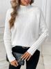 Women's Solid Color Versatile Set Sleeves Sweater Autumn Winter High Neck Top