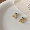 No Ear Piercings, Golden Snake-shaped Ear Clips, High-end Slightly Inlaid Zircon Stud Earrings, Women's Cold Niche Light Luxury Temperament Earrings