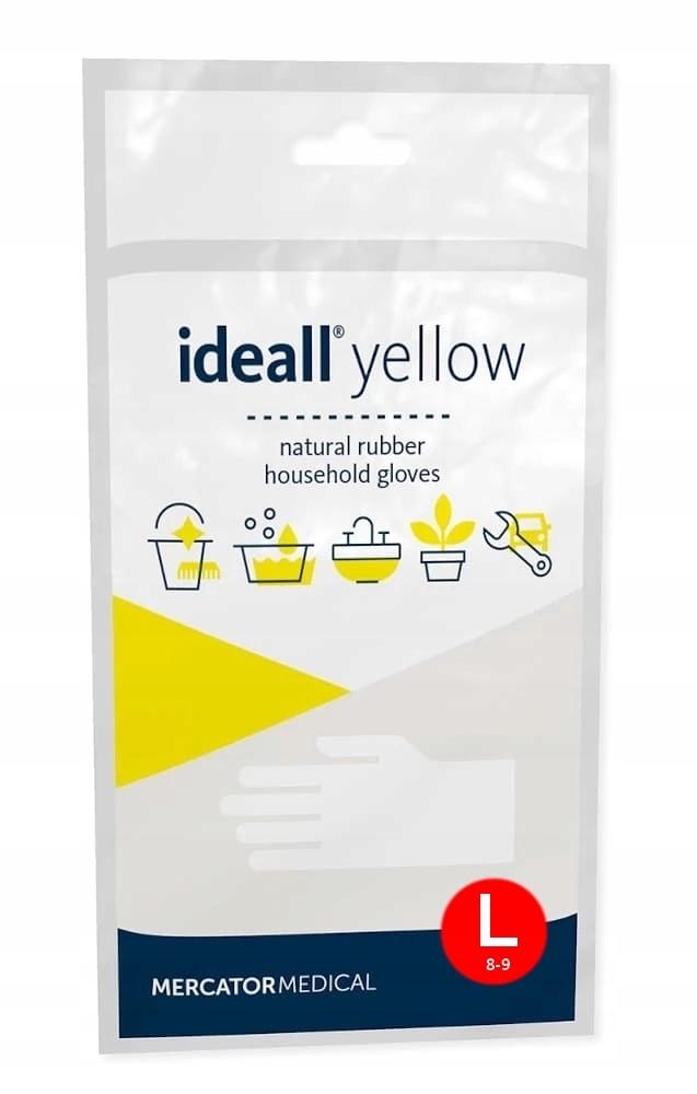 Latex Household Gloves / Yellow / Size: 9 - / Ideall Yellow - 12 Pcs