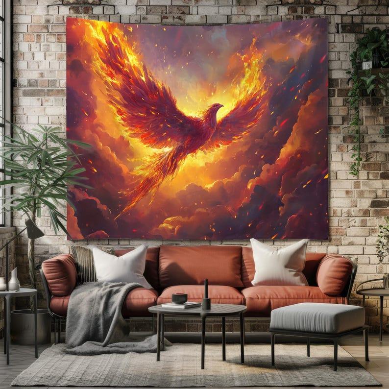 Phoenix Firebird tapestry 75x100 чёрный