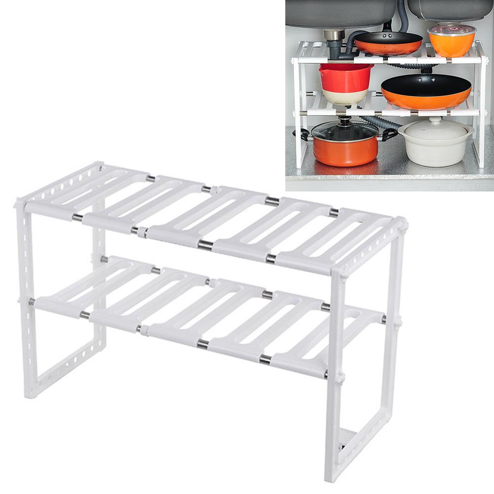 Kitchen retractable under-sink storage rack multi-layer storage rack retractable storage rack packaging size 41*28*8 белый