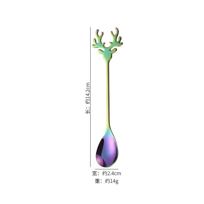 Stainless Steel Coffee Spoon With Cute Reindeer Design Espresso Stirring Ice Cream Dessert Kids Adult Use