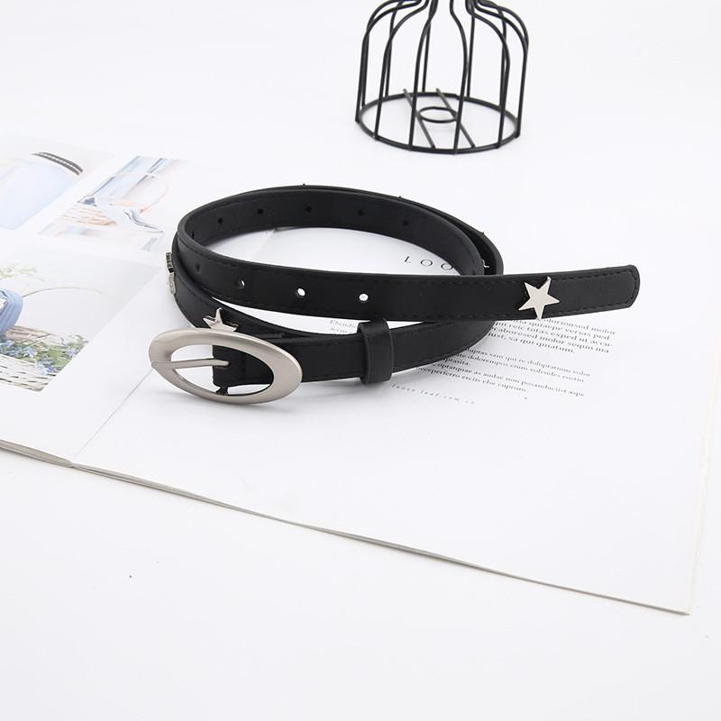 

Trendy Star Embellished Denim Belt Women s Stylish Korean Black Leather Belt 2023 New Summer