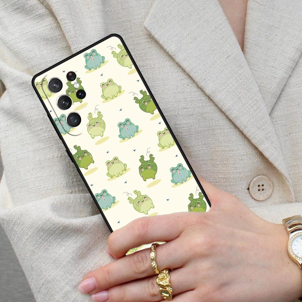 Cartoon Frog Cell Phone Case for Samsung Galaxy S26 Ultra S25 S24 S23 S22 S21 S20 Note10 Cover