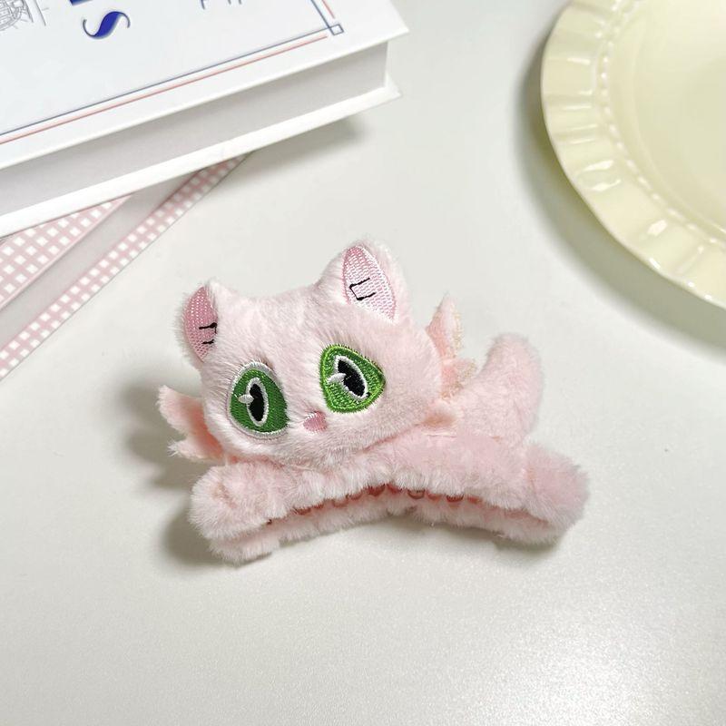 1pc New cute little black cat hair clip for women, autumn and winter plush grip clip cartoon clip