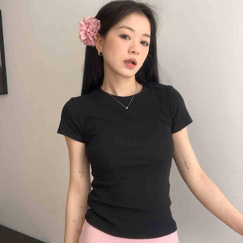 Women's Slim Fit Pure Cotton Short Sleeve White T-Shirt