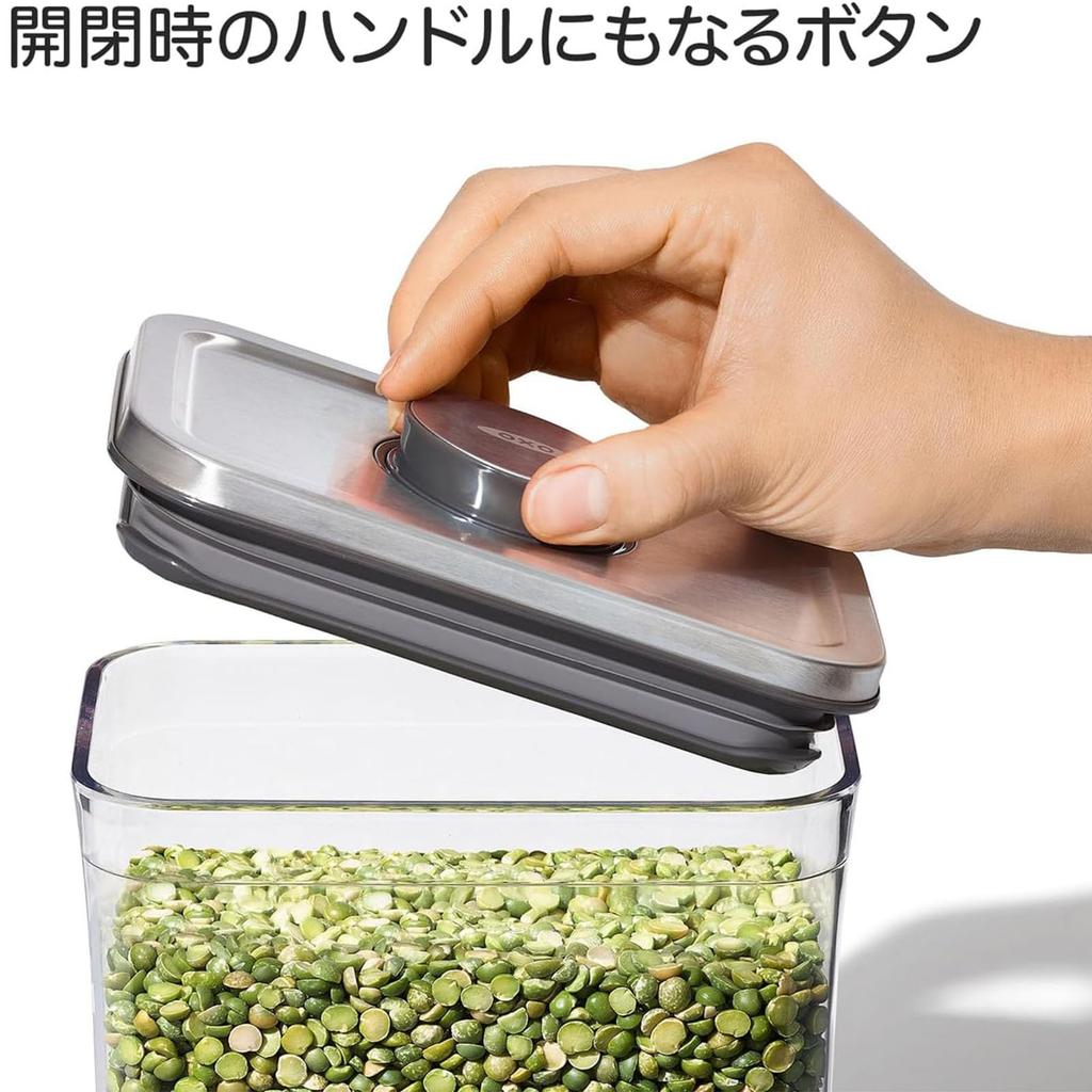 OXO OXO Storage Stainless Steel Pop Kitchen Storage Dry Containers, Plastic, Airtight, Containers, 6-Piece Set, (Food, Condiments, Goods,