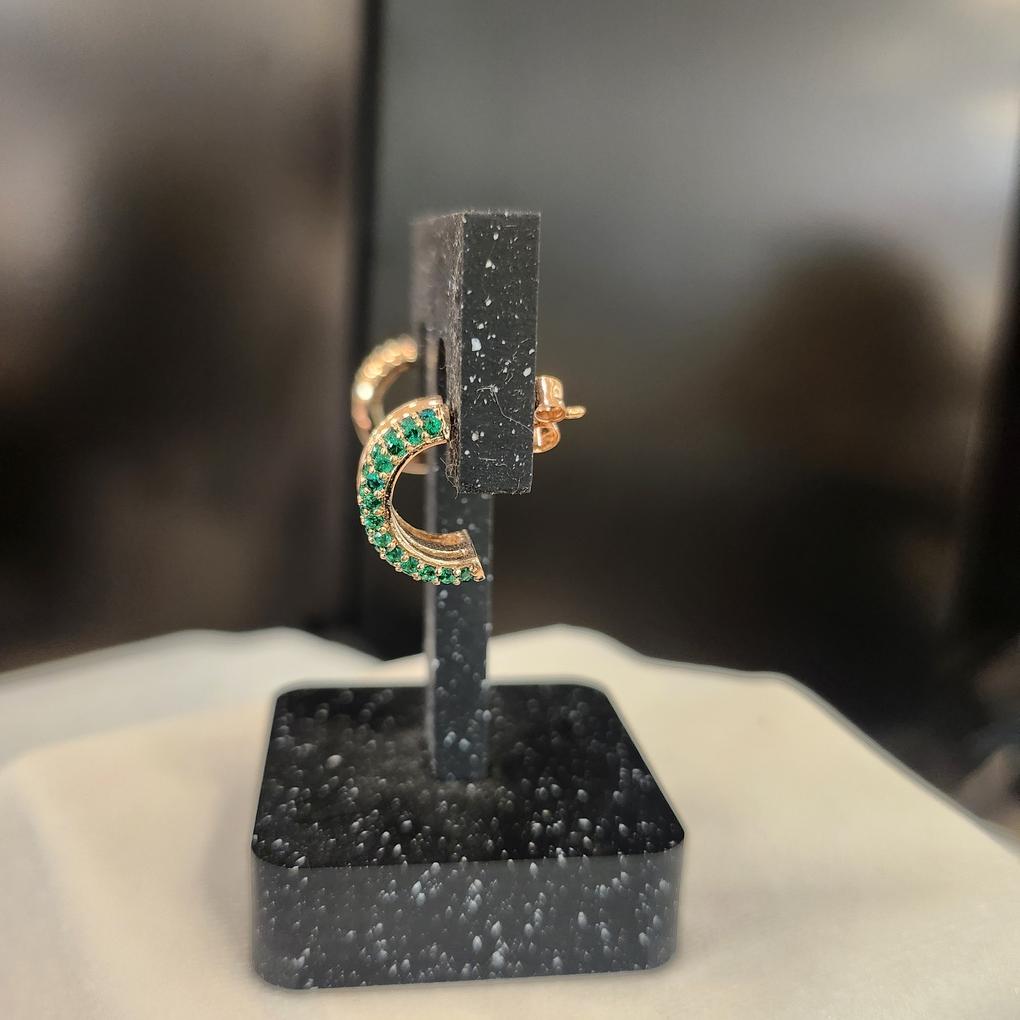 ARTRIA Boucles d'oreilles Tourmaline E Cubique Émeraude asymétriques EGSERKK0003EMF