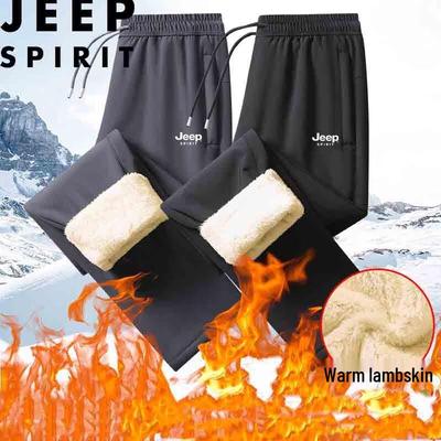 JEEP SPIRIT Herren Winter Lammwollgefütterte Hose mit geradem Bein