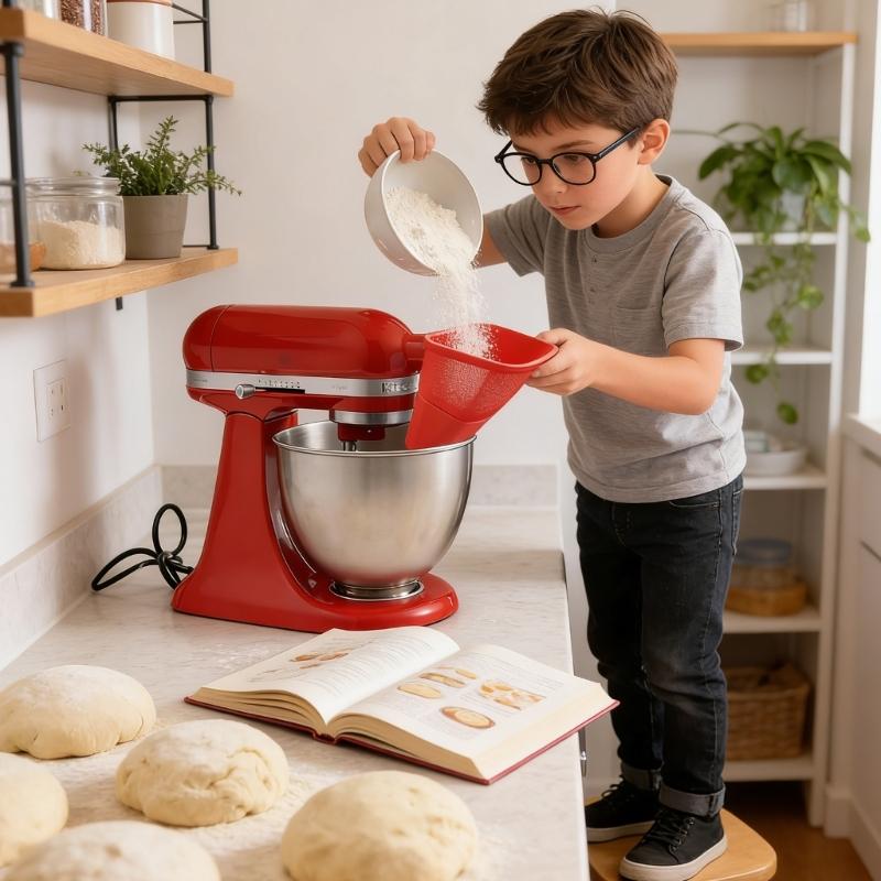 Silicone Flexible Baking Flour Funnel Stand Mixer Attachment Plastic Powder Funnel Flexible for Mixer Accessories