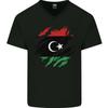 Torn Libya Flag Libyan Day Football Mens V-Neck Cotton T-Shirt