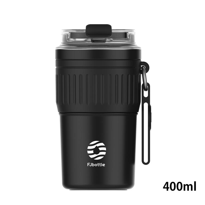 FEIJIAN Stainless Steel Coffee Tumbler Thermos Cup Portable Travel Mug With Lifting Rope Leak-Proof Non-Slip 500ml/400ml