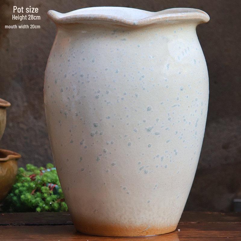 Handmade Large Purple Clay Ceramic Pot for Succulents and Bougainvillea – Breathable, Coarse Pottery Design for Living Room.