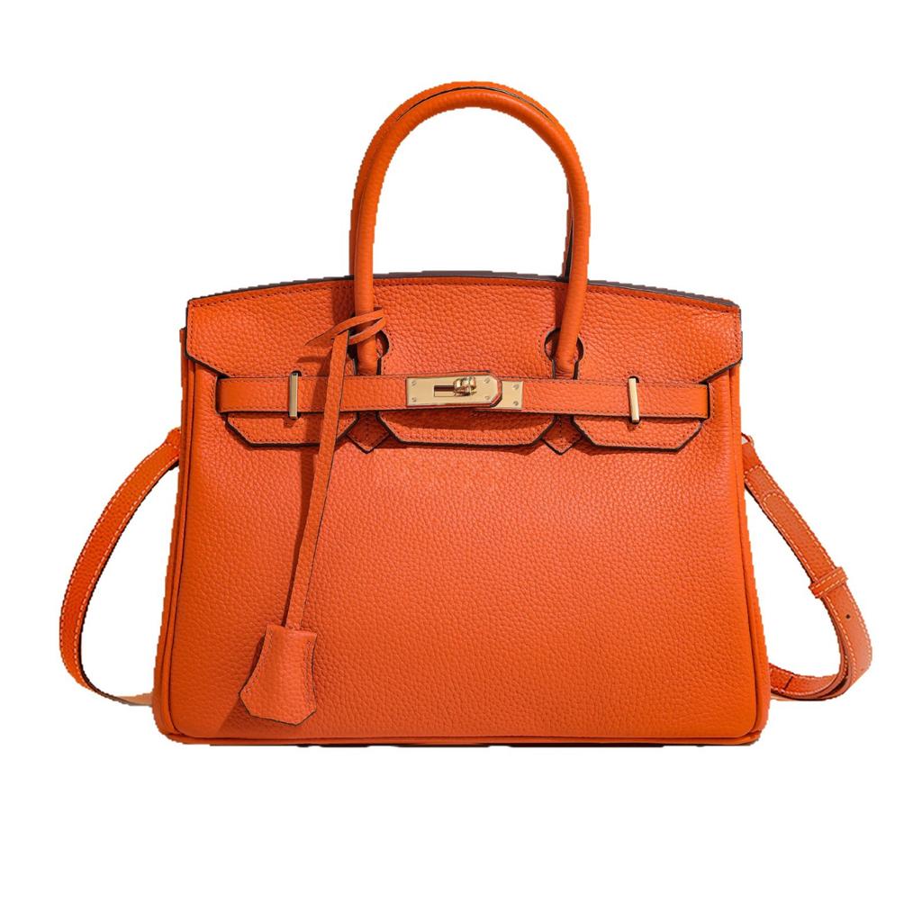 First Layer Cowhide Platinum Bag, High-end Fashion Temperament, Genuine Leather Women's Bag, Classic Versatile Handbag Tide