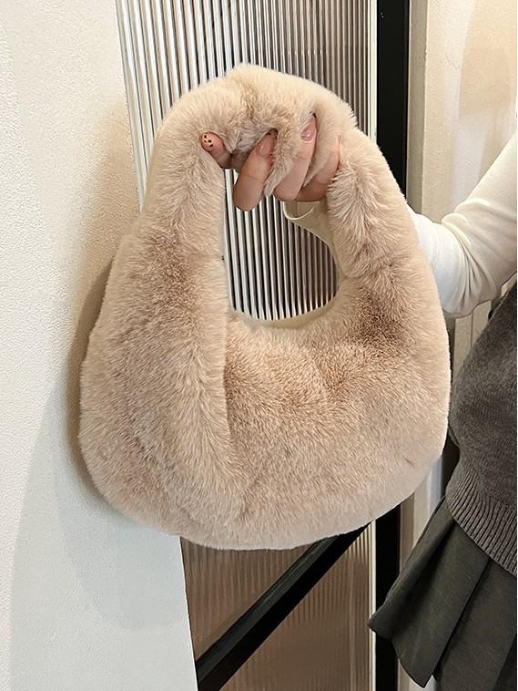 Damen Trendige Winter Plüsch Handtasche - Vielseitige, Stilvolle, Fellige und Süße Kleine Tasche