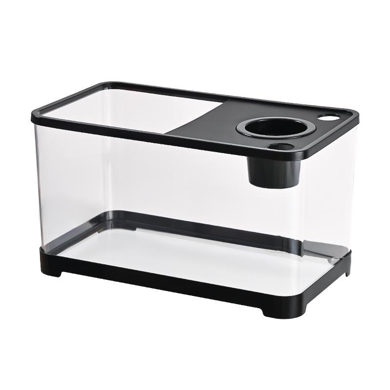 Transparent Plastic Desktop Goldfish Tank for Home Decor - Small & Medium Sizes Available