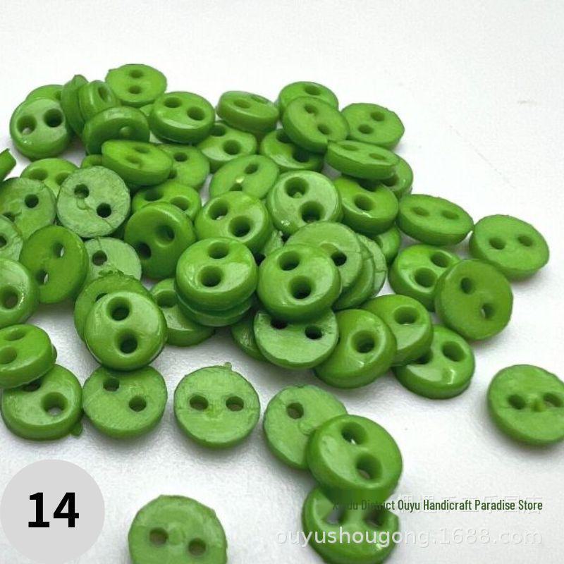 4mm Dual-Eye Plastic Buckle with Edge Button for DIY Felt Doll Accessory